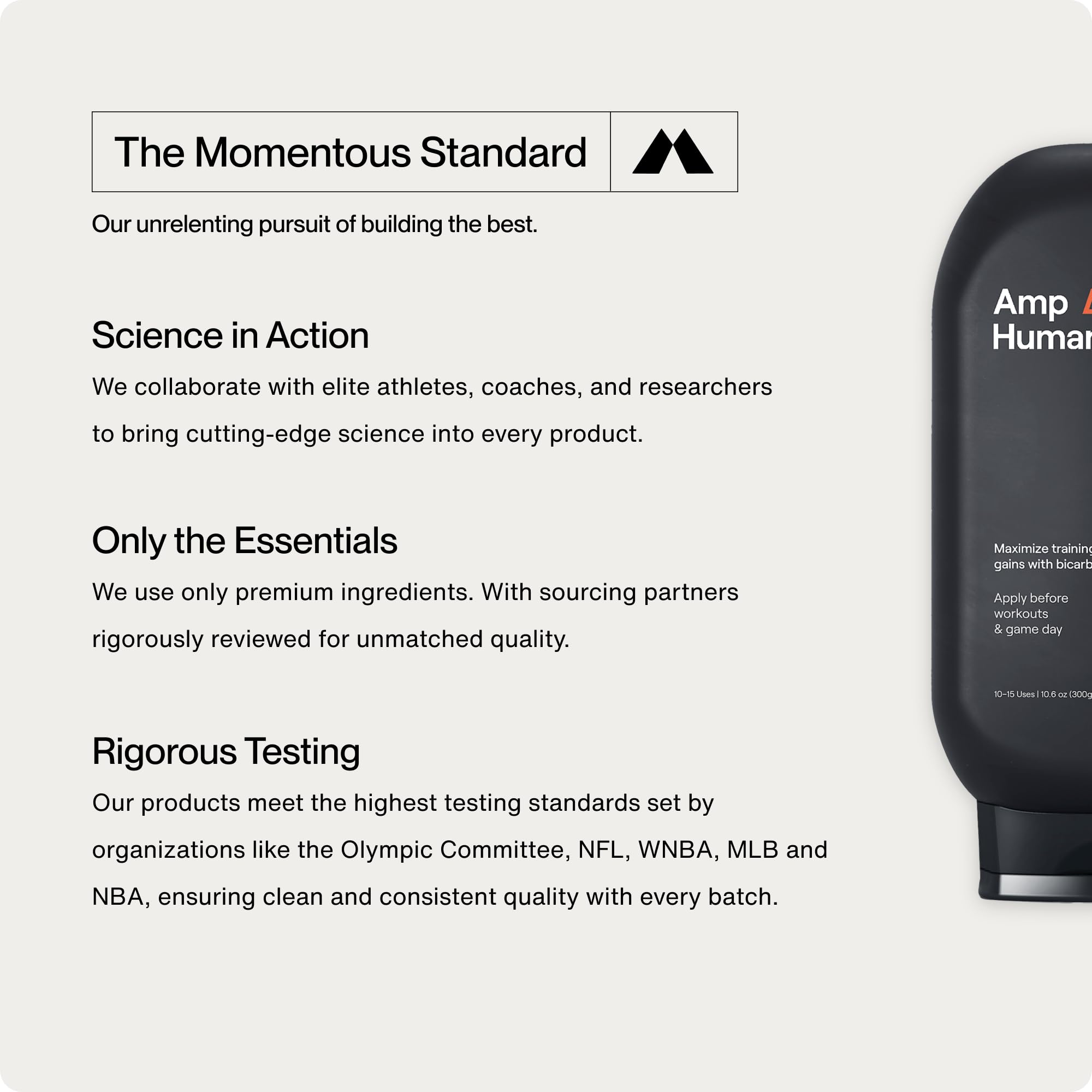 Amp Human PR Lotion packaging and product info