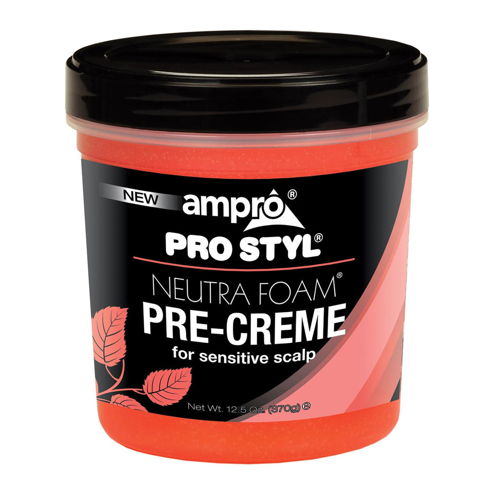 Ampro Pre-Creme Base bottle pouring to shield sensitive scalp during chemical processing.