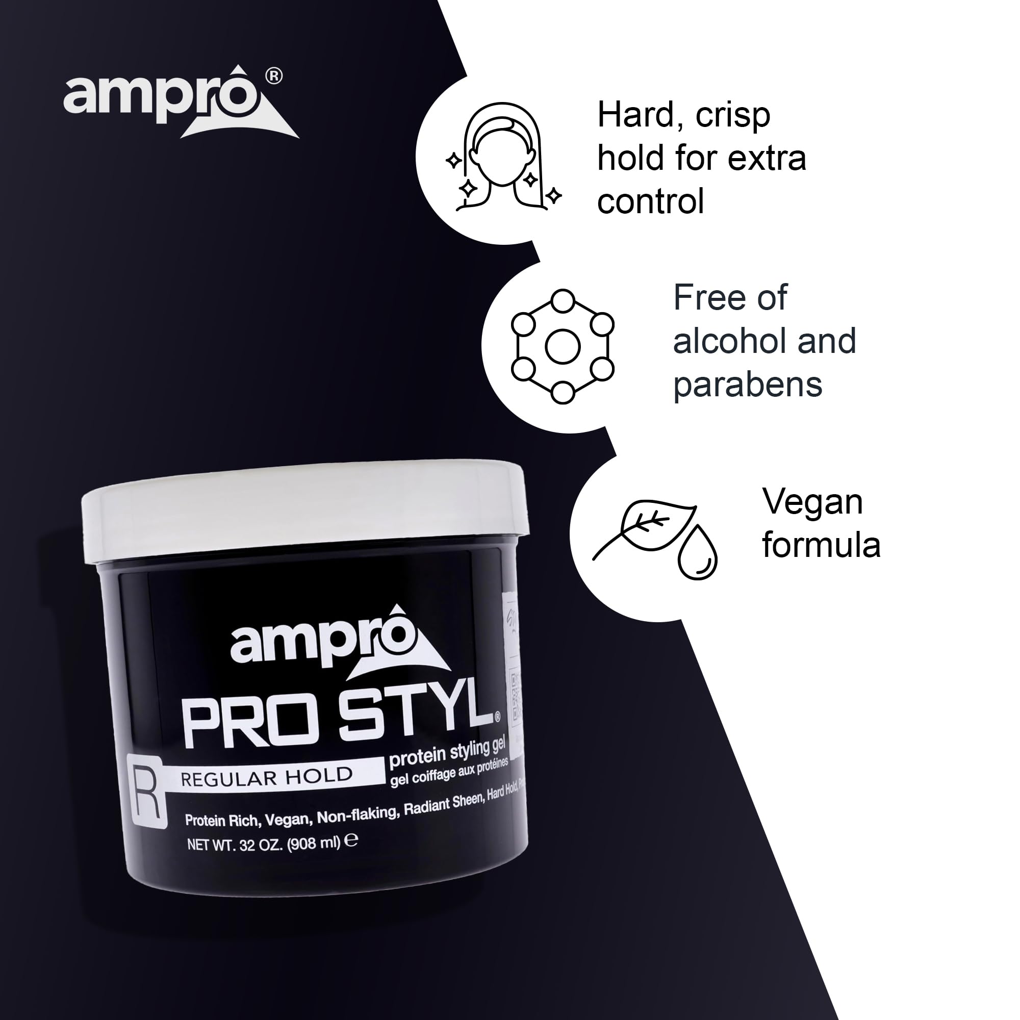 AmPro Pro Styl Gel legado de calidad desde 1947 para estilos variados.