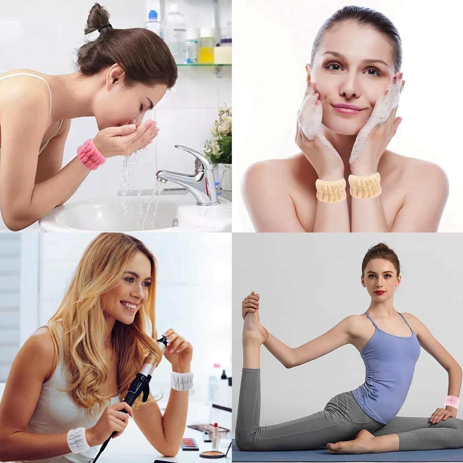 Amsomyin wrist bands makeup removal and drying usage example