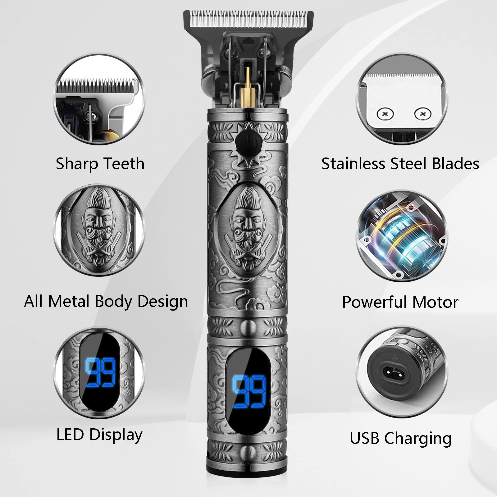 AMULISS professional trimmer cordless design enables mobile grooming anywhere.