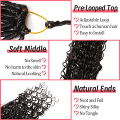 AMUMI Goddess Locs crochet hair 18inch pre-looped for quick, beginner-friendly installation.