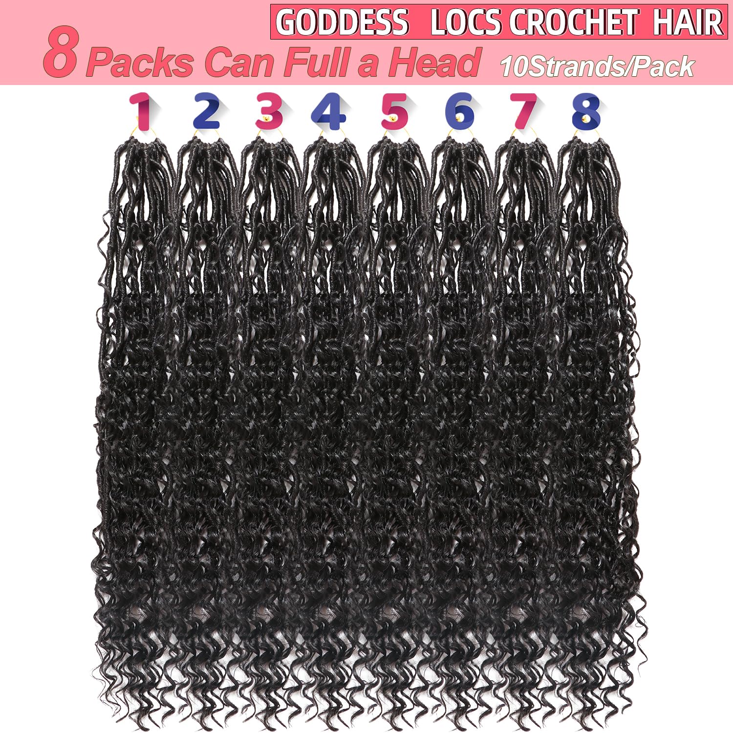 AMUMI Goddess Locs crochet hair 30inch premium length for dramatic, voluminous look.