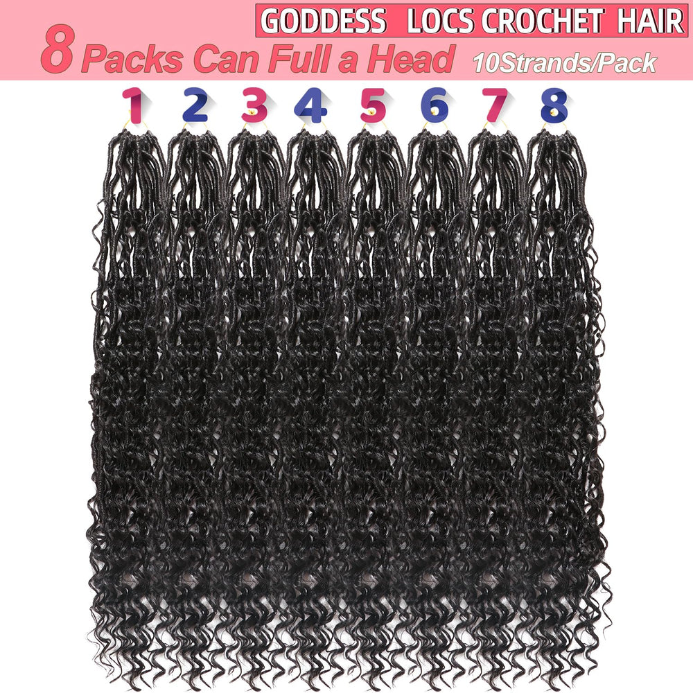 AMUMI Goddess Locs crochet hair 30inch premium length for dramatic, voluminous look.
