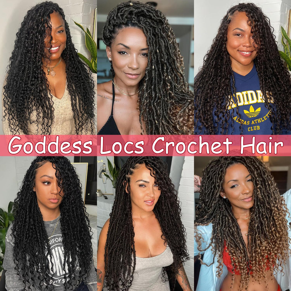 AMUMI Goddess Locs crochet hair no smell no tangle no shedding for long-lasting wear.
