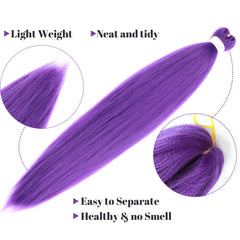 AMUMI purple braiding hair 30in no-tangle closeup demonstrates smooth texture.