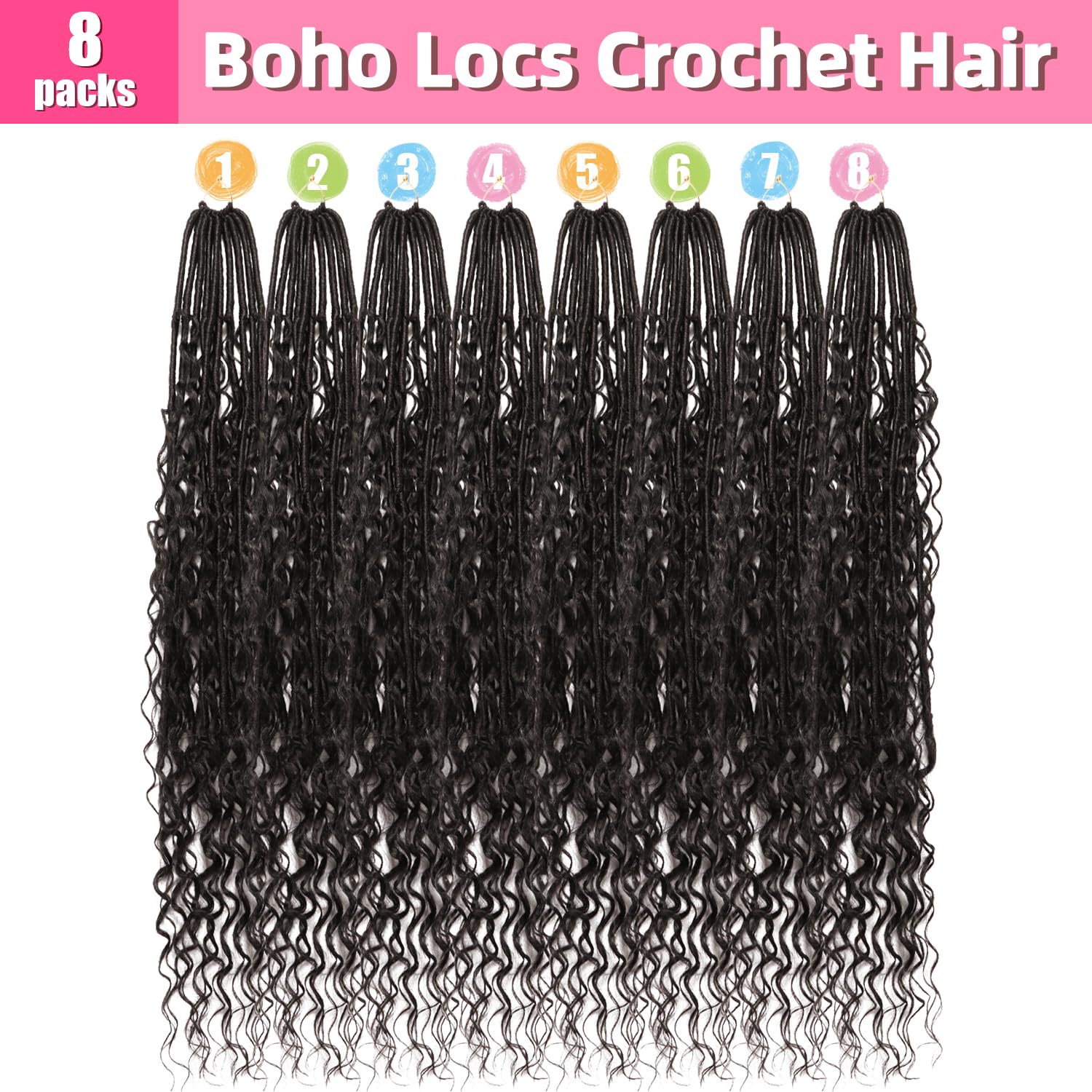 AMUMI Soft Boho Locs 30 inch easy-install crochet demonstrates stress-free styling.