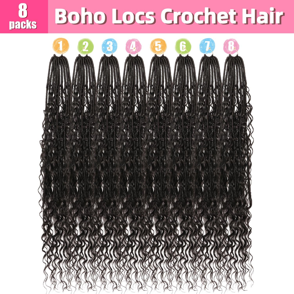 AMUMI Soft Boho Locs 30 inch easy-install crochet demonstrates stress-free styling.