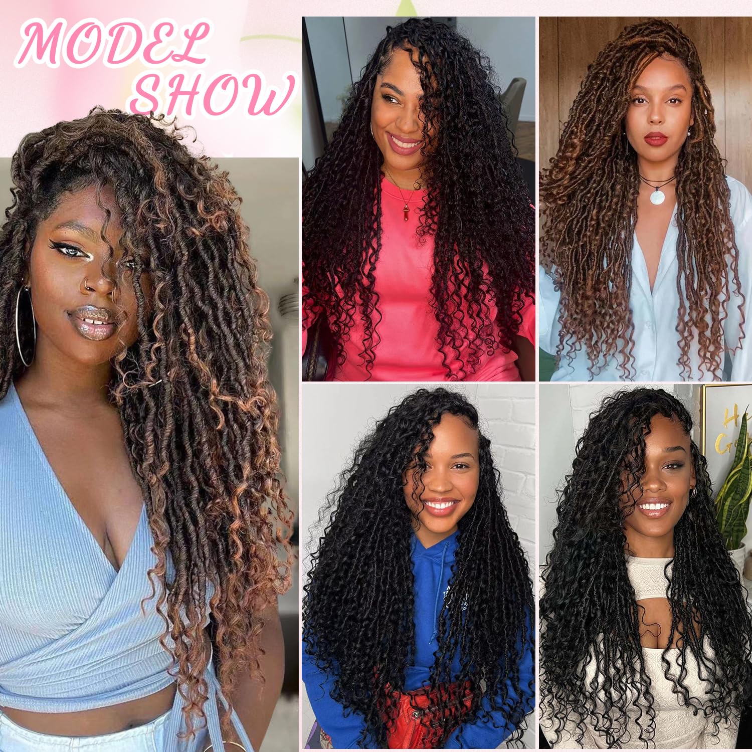 AMUMI Soft Boho Locs 30 inch full-head look suitable for daily styling.