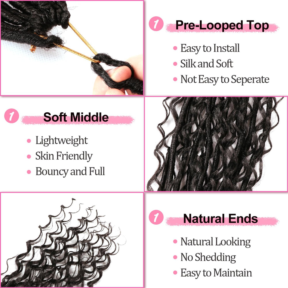 AMUMI Soft Boho Locs 30 inch warm tones create a full-head look.