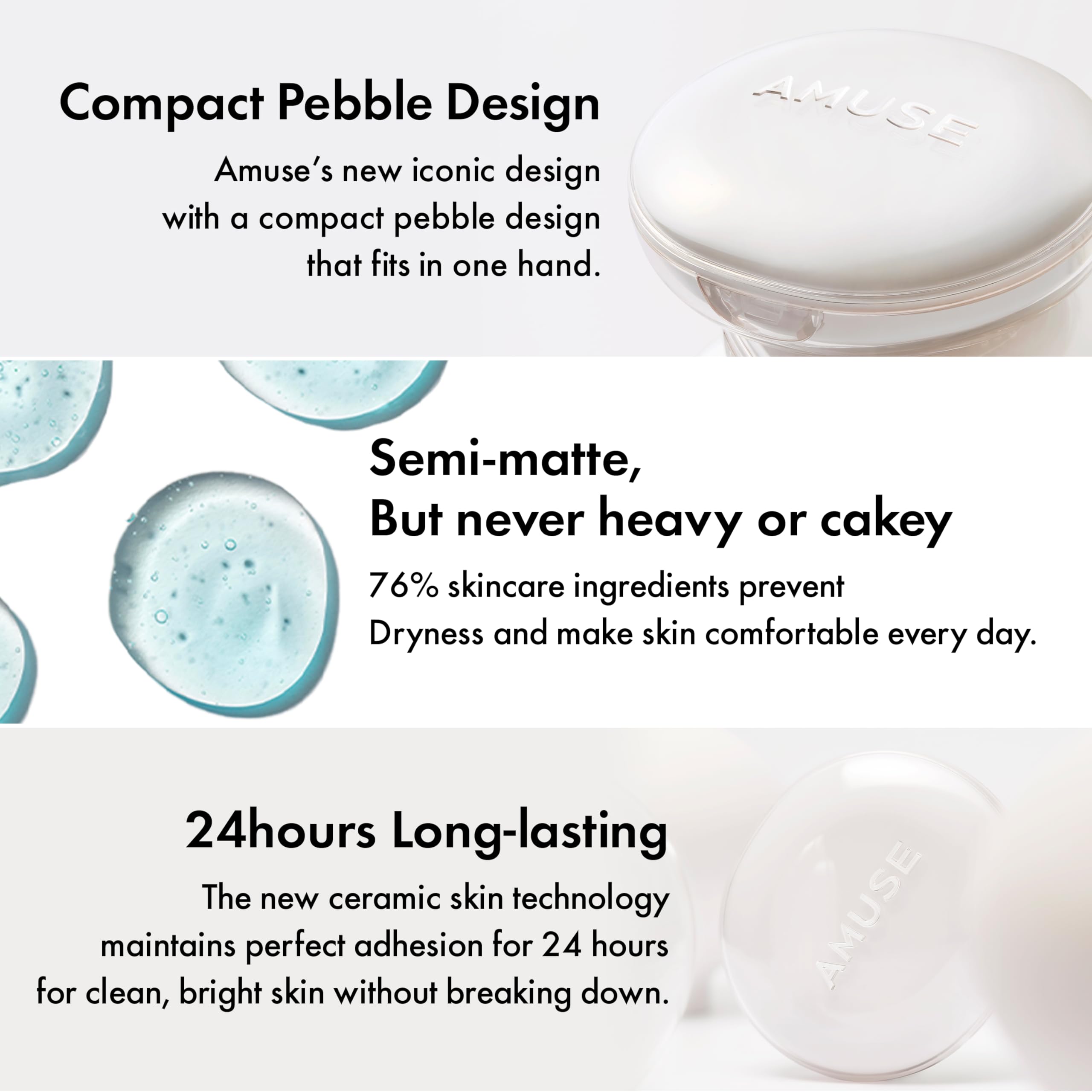 Amuse SEOUL Ceramic Skin Perfector hydrating essence drop hints at skin hydration.