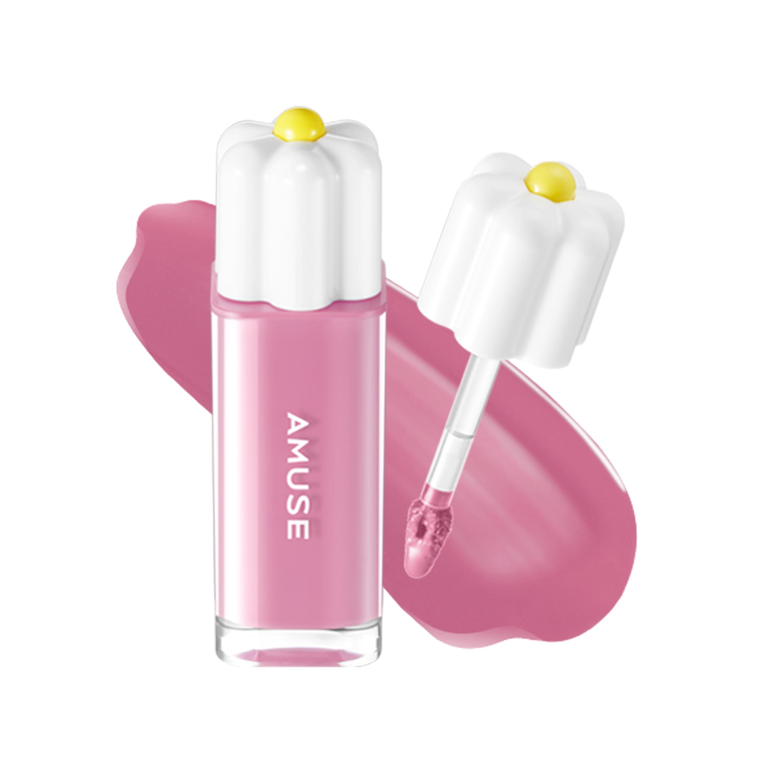 Amuse Seoul Daisy Flower Dew Tint 08 Amethyst bottle closeup showing long-lasting hydration