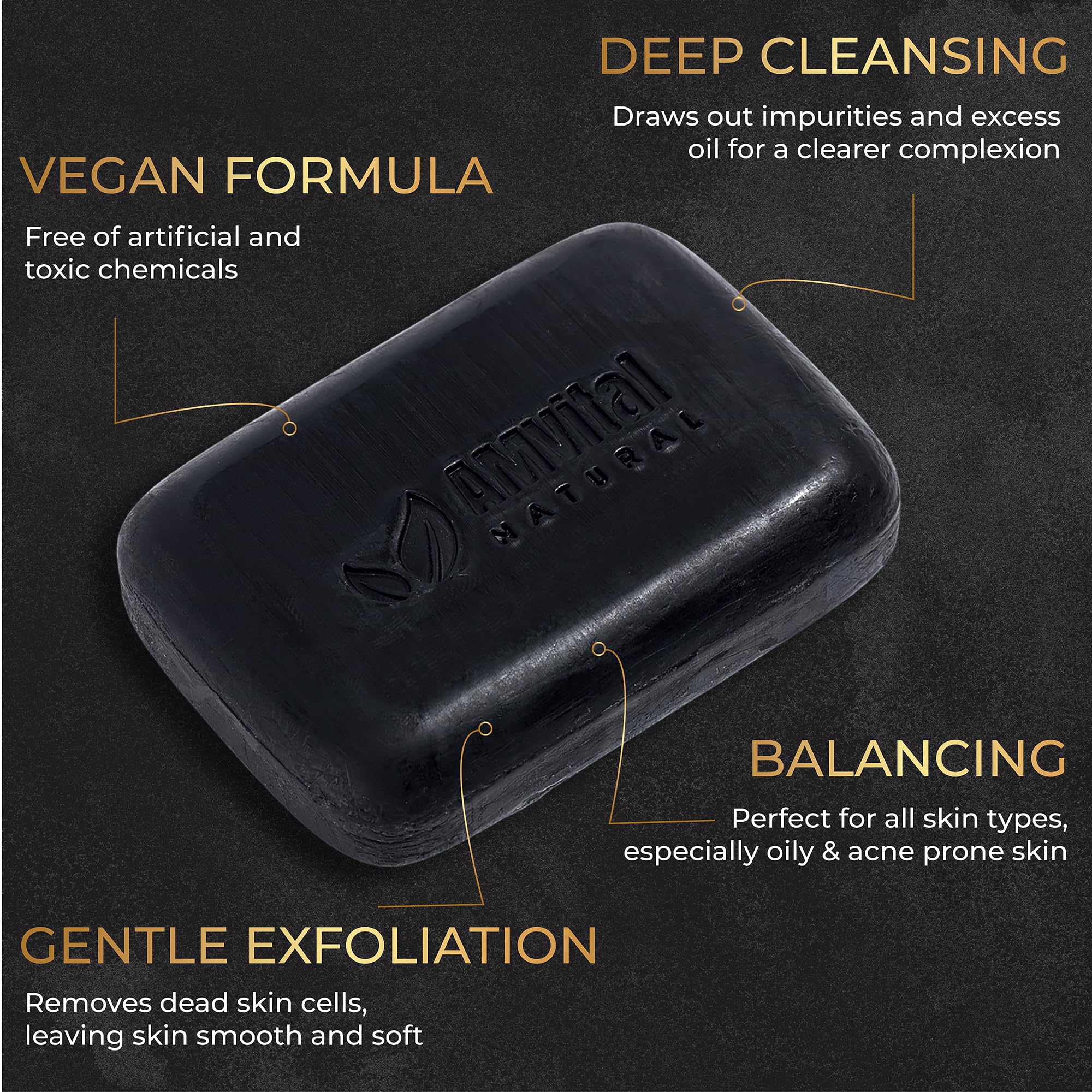 AMVital soap lather on hand illustrates daily face and body cleansing.