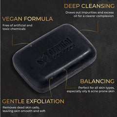 AMVital soap lather on hand illustrates daily face and body cleansing.
