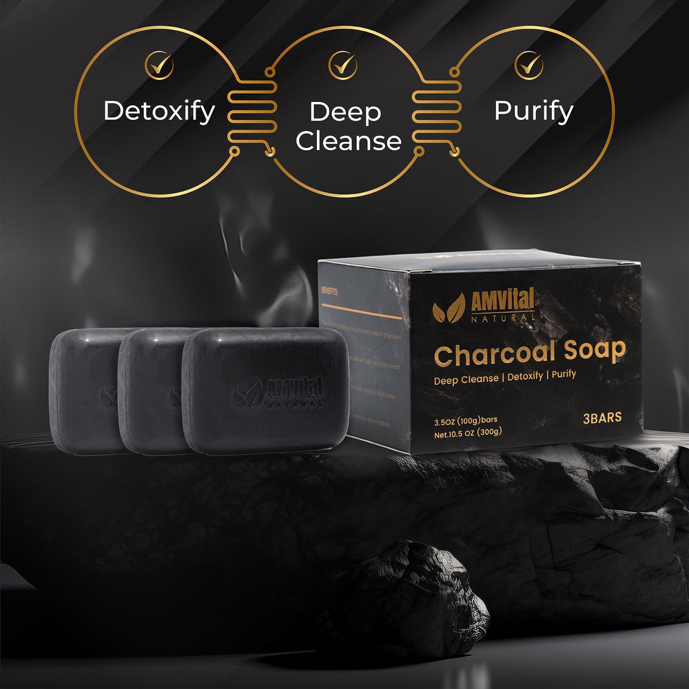 AMVital vegan ingredients label signals plant-based cleansing suitable for sensitive skin.