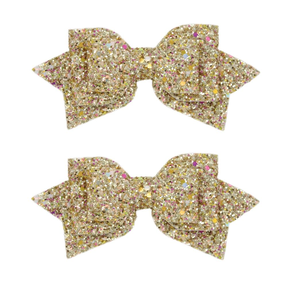 Amybasic angel wings glitter bows 2-pack adds sparkle to everyday hairstyles.