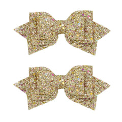 Amybasic angel wings glitter bows 2-pack adds sparkle to everyday hairstyles.
