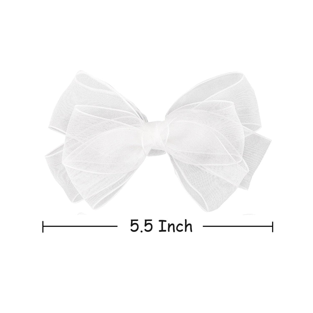 Amybasic kids hair accessory white bow clip for everyday wear.