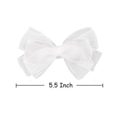 Amybasic kids hair accessory white bow clip for everyday wear.