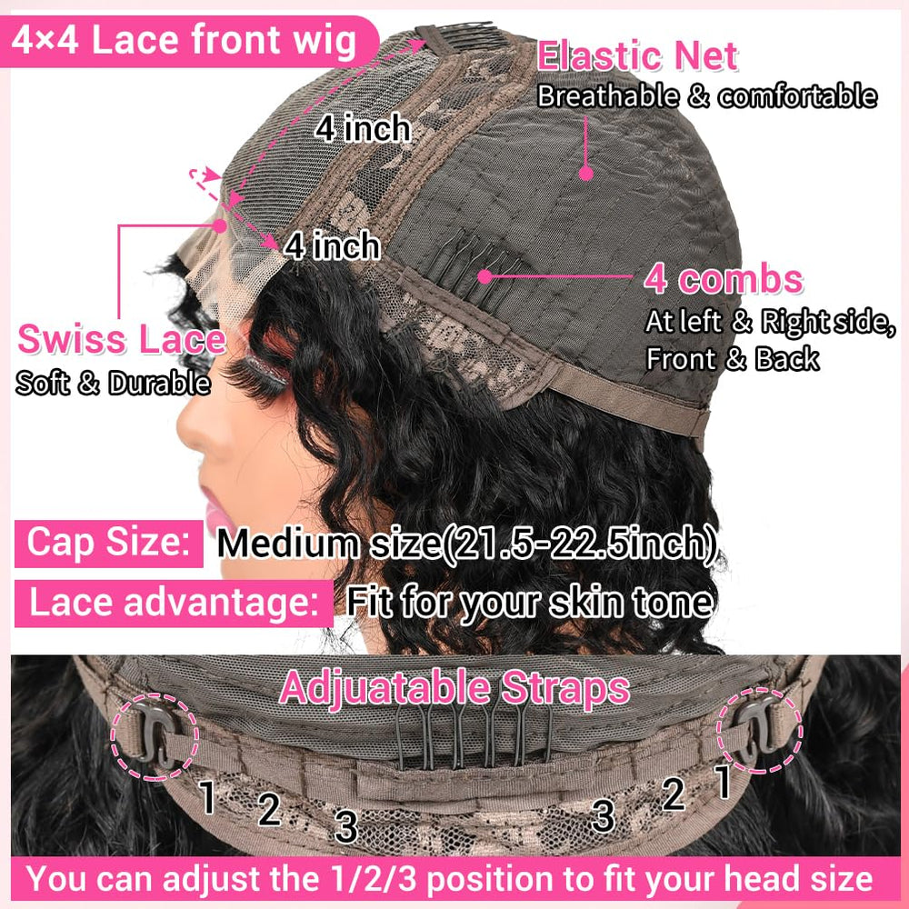 Amygirl Wear and Go glueless wig cap adjustment detail emphasizes secure, comfortable fit.