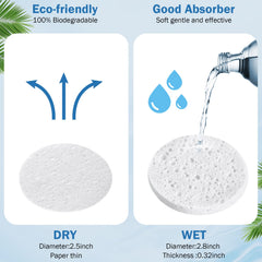 Amyhill compressed sponges expand to 2.7 inches when wet for easy cleansing.