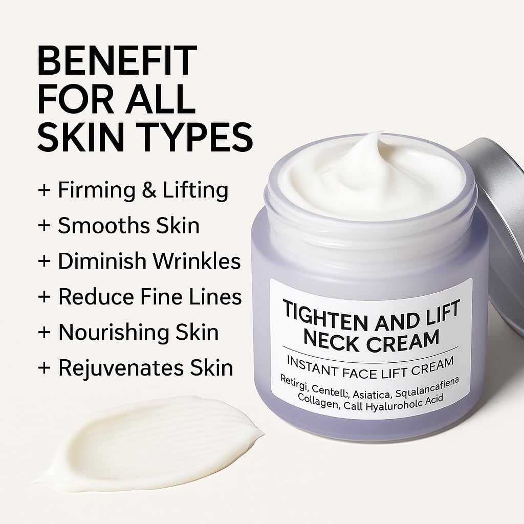AMZEYE Tighten Neck Cream application daily demonstrates easy, fast-absorbing routine