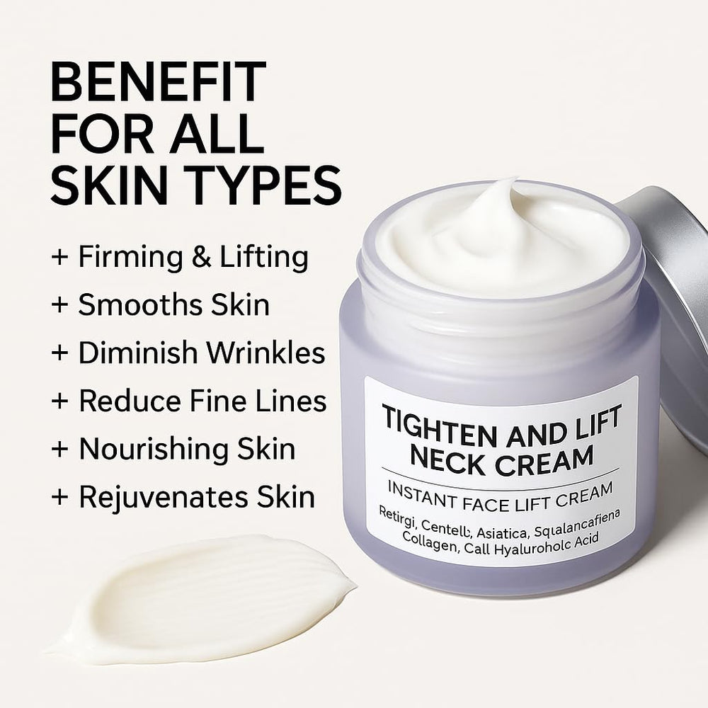 AMZEYE Tighten Neck Cream application daily demonstrates easy, fast-absorbing routine