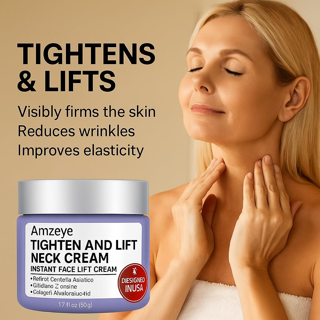 AMZEYE Tighten Neck Cream dermatologist-tested label signals reliable neck care