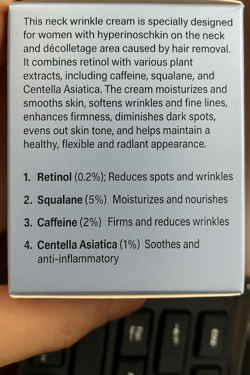 AMZEYE Tighten Neck Cream jar and cap closeup