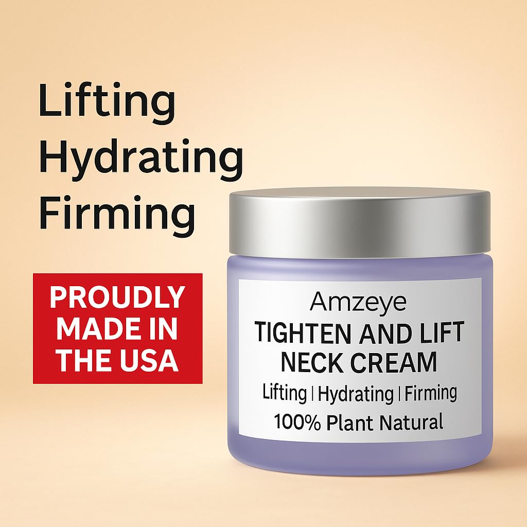 AMZEYE Tighten Neck Cream vegan gluten-free label appeals to conscious shoppers