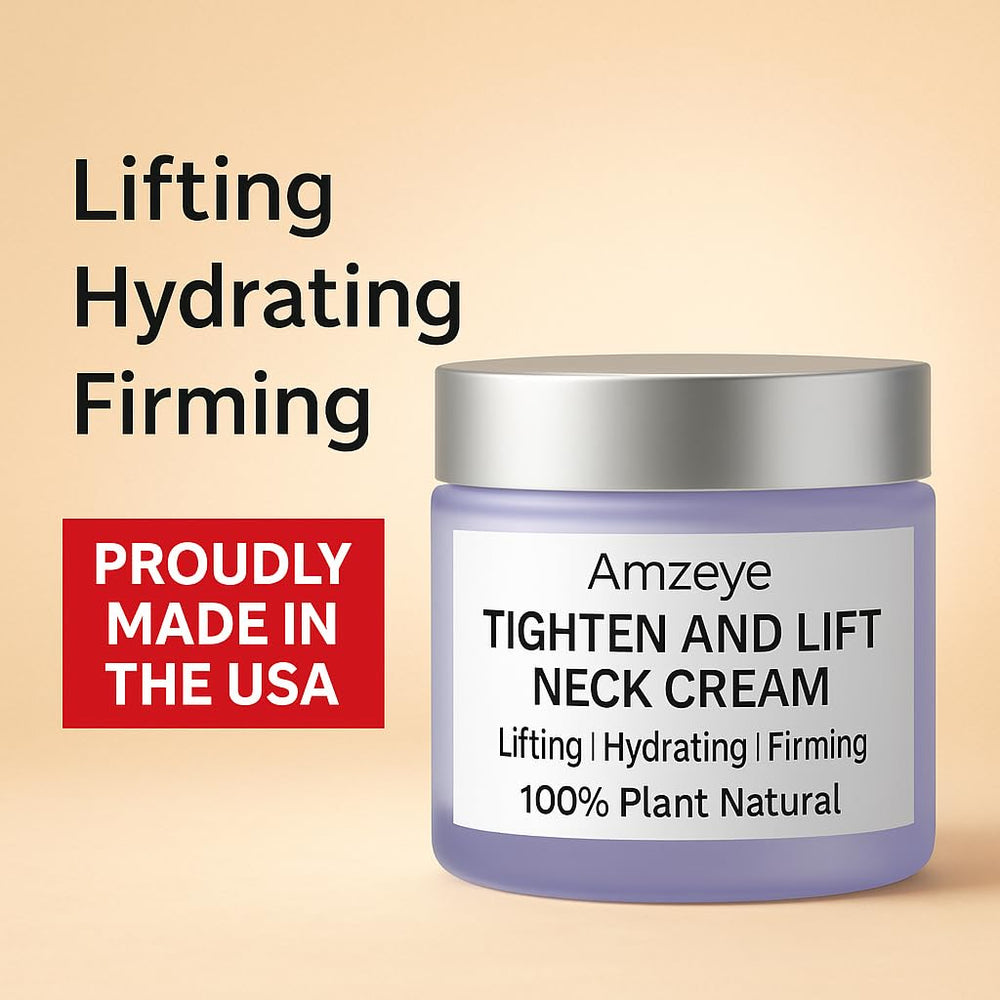 AMZEYE Tighten Neck Cream vegan gluten-free label appeals to conscious shoppers