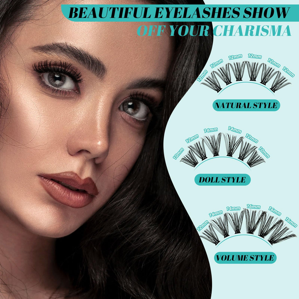 AMZGIRL LASH 40D lashes 9-16mm spread showcases mixed-length versatility
