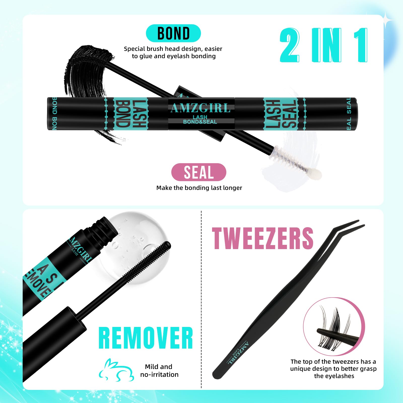 AMZGIRL LASH banda invisible para un acabado suave.