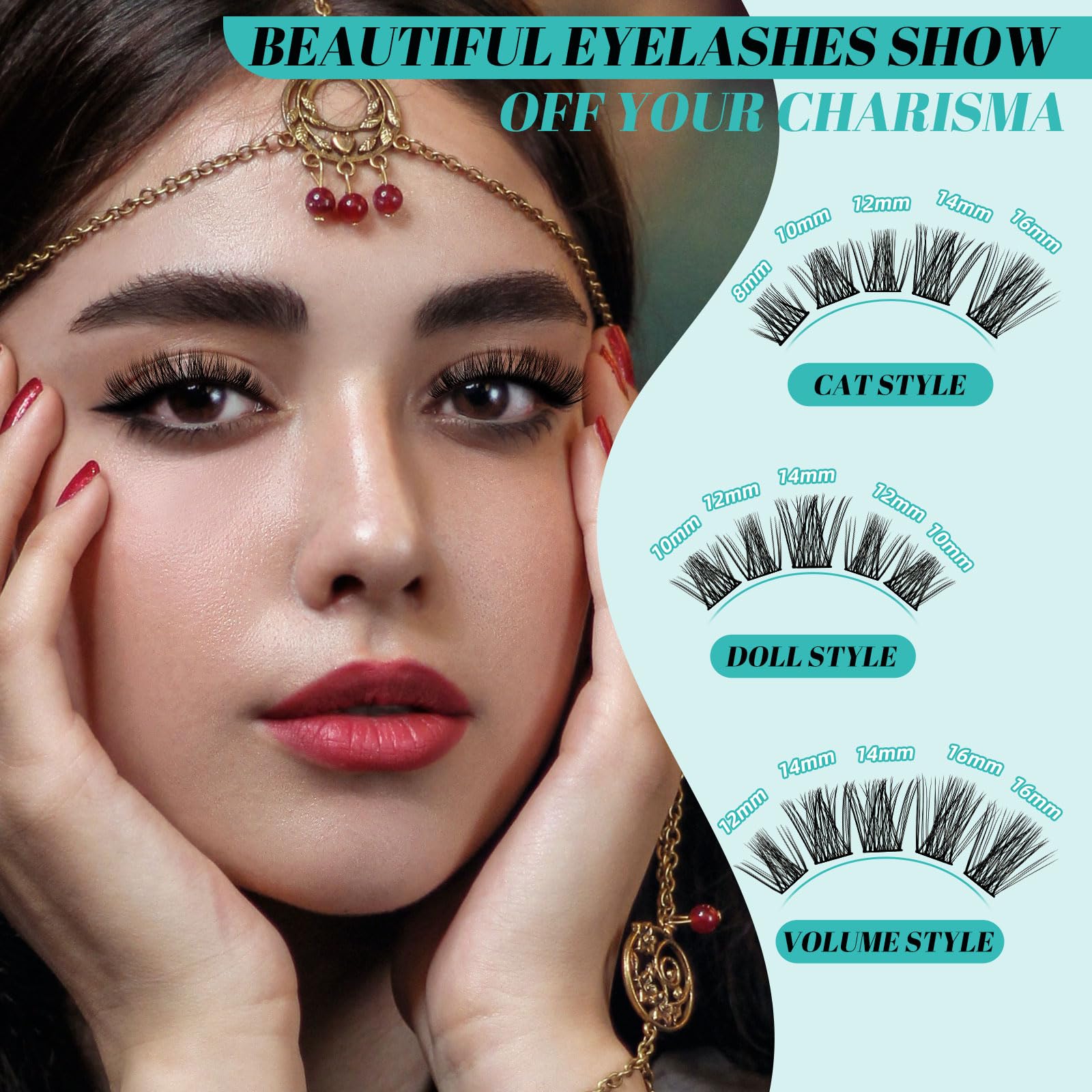 AMZGIRL LASH clusters with flat-root technology for natural blend.
