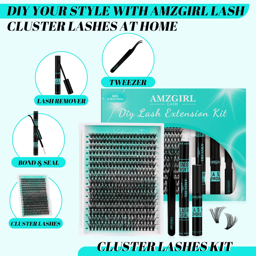 AMZGIRL LASH clusters 9-16mm variety promotes flexible styling for day to night looks.