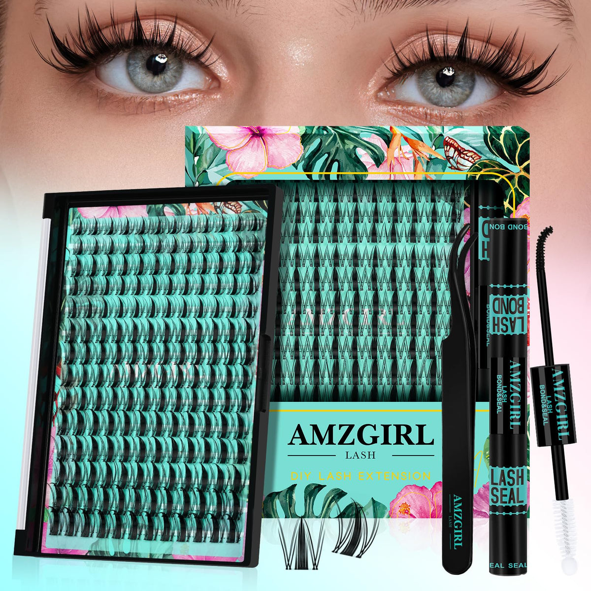 AMZGIRL LASH 168pcs close-up shows ultra-light clusters for comfortable daily wear
