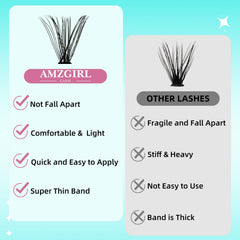 AMZGIRL LASH soft materials close-up conveying comfortable wear and gentle lash experience.