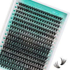 AMZGIRL LASH wispy clusters tray close-up for natural, feather-light appearance.
