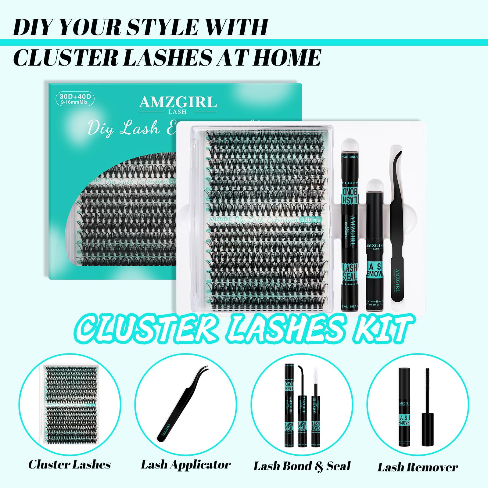 AMZGIRL LASH Bond and Seal for long-lasting cluster holds