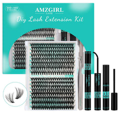 AMZGIRL LASH Lash Clusters Kit 320Pcs with mixed lengths for customizable at-home looks