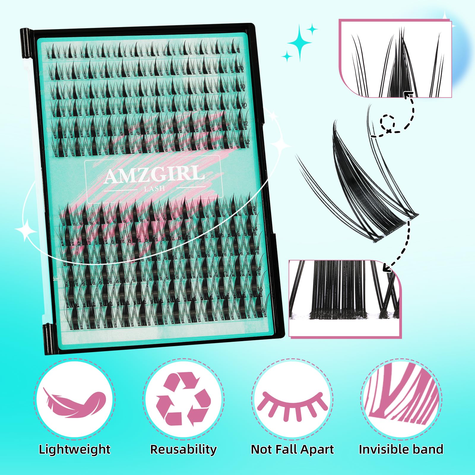 AMZGIRL LASH lash remover and precision tweezers included