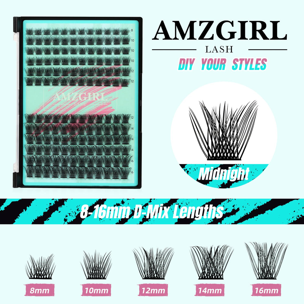 AMZGIRL LASH Midnight bond-seal application demonstrates strong, waterproof lash hold