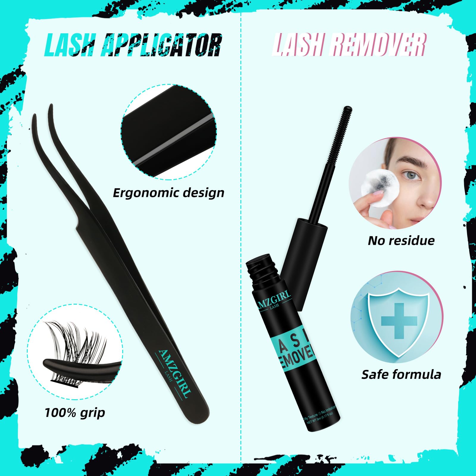 AMZGIRL LASH Midnight eye look with natural to dramatic options