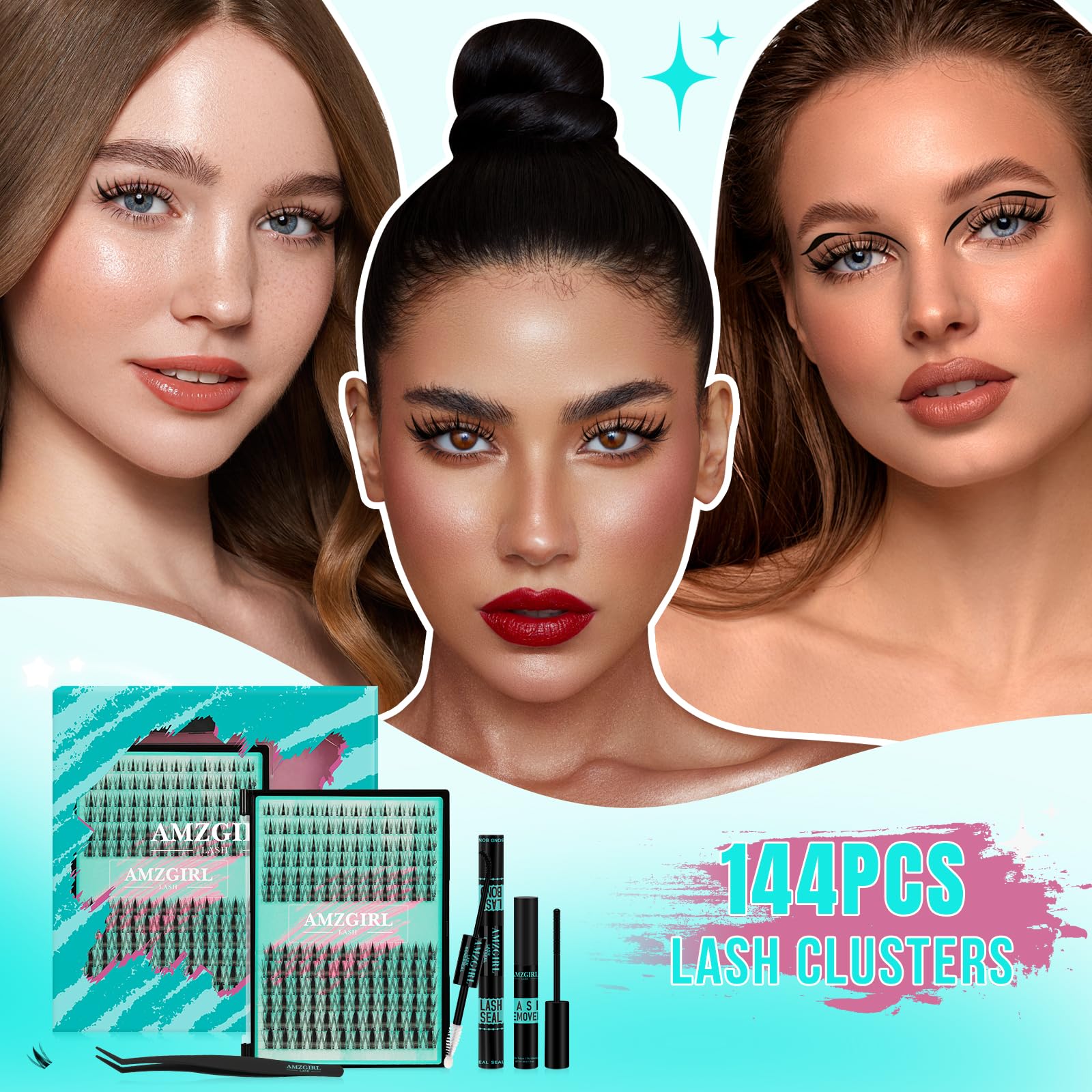 AMZGIRL LASH longitudes 8-16 mm para estilos versátiles.
