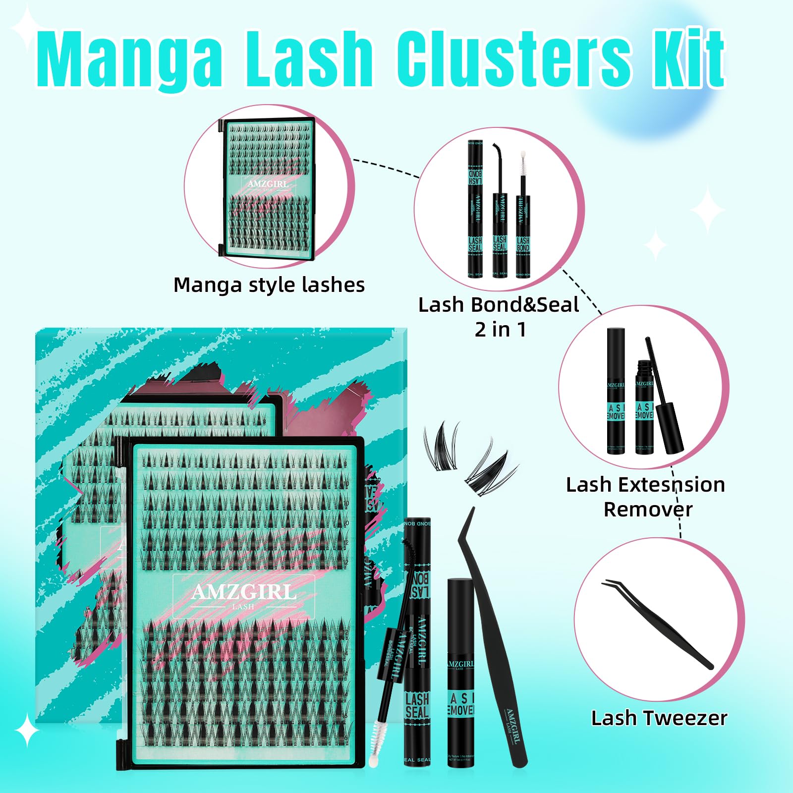 AMZGIRL LASH pegamento y sellador 2 en 1 para mayor adherencia.