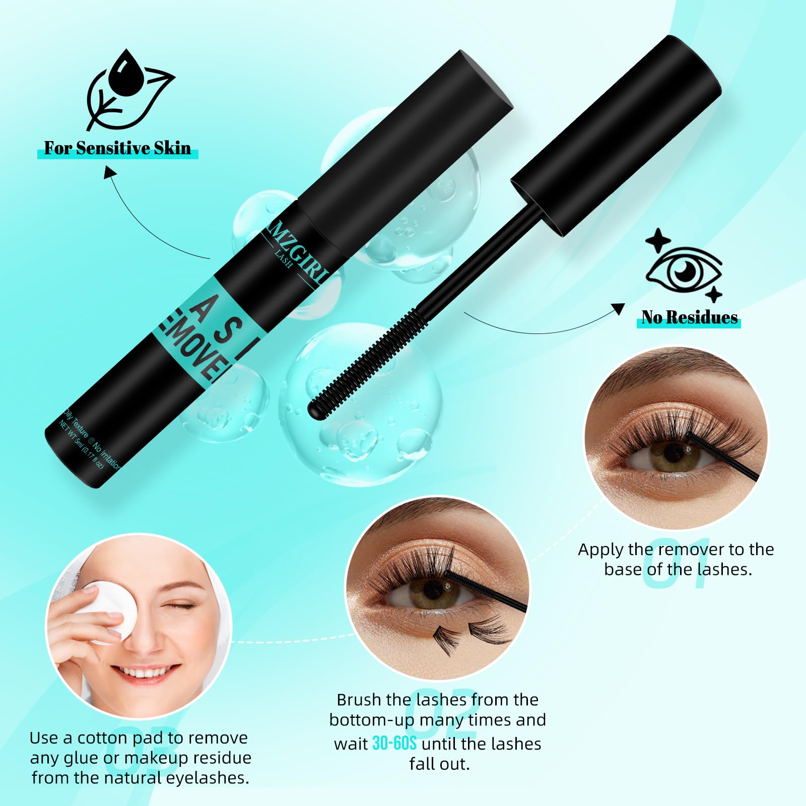 AMZGIRL LASH plant-based-formula offers gentle cleansing without alcohol.