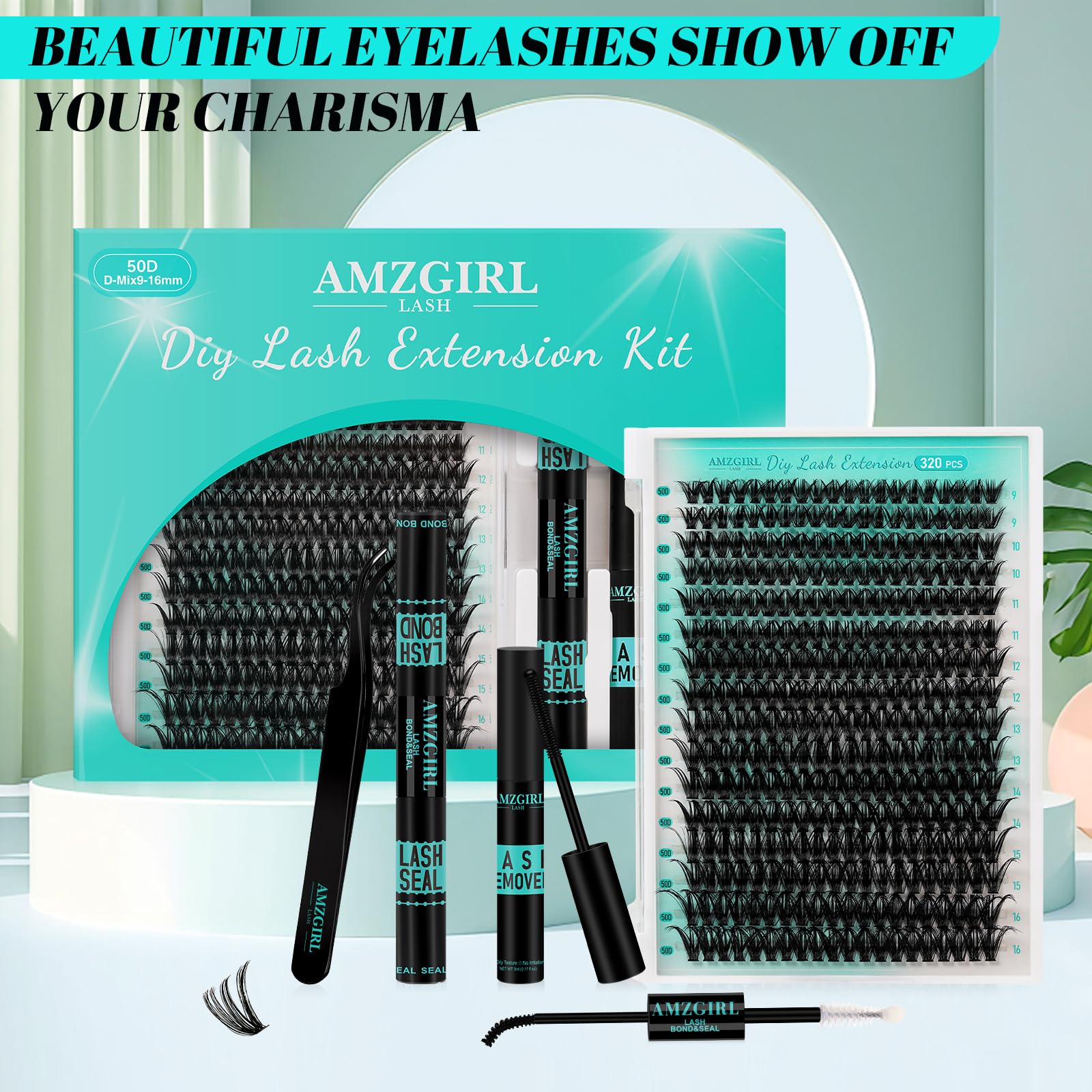 AMZGIRL LASH ready-to-use kit with all-in-one essentials.
