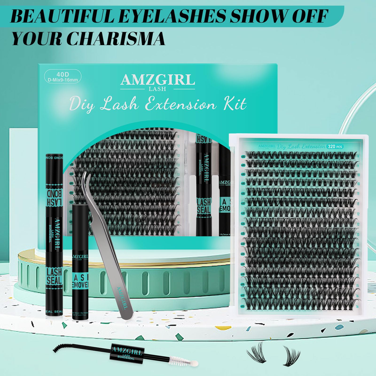 AMZGIRL LASH mixed-length lashes pack demonstrates customizable volume