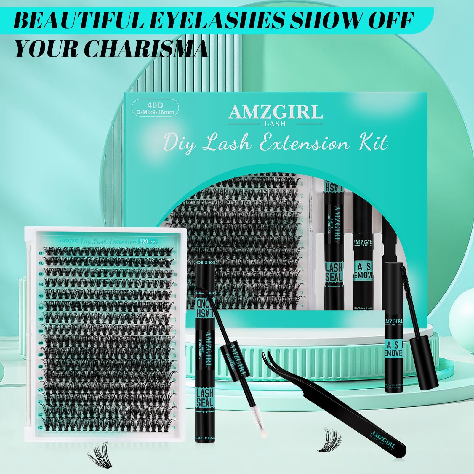 AMZGIRL LASH packaging in use illustrates at-home DIY convenience