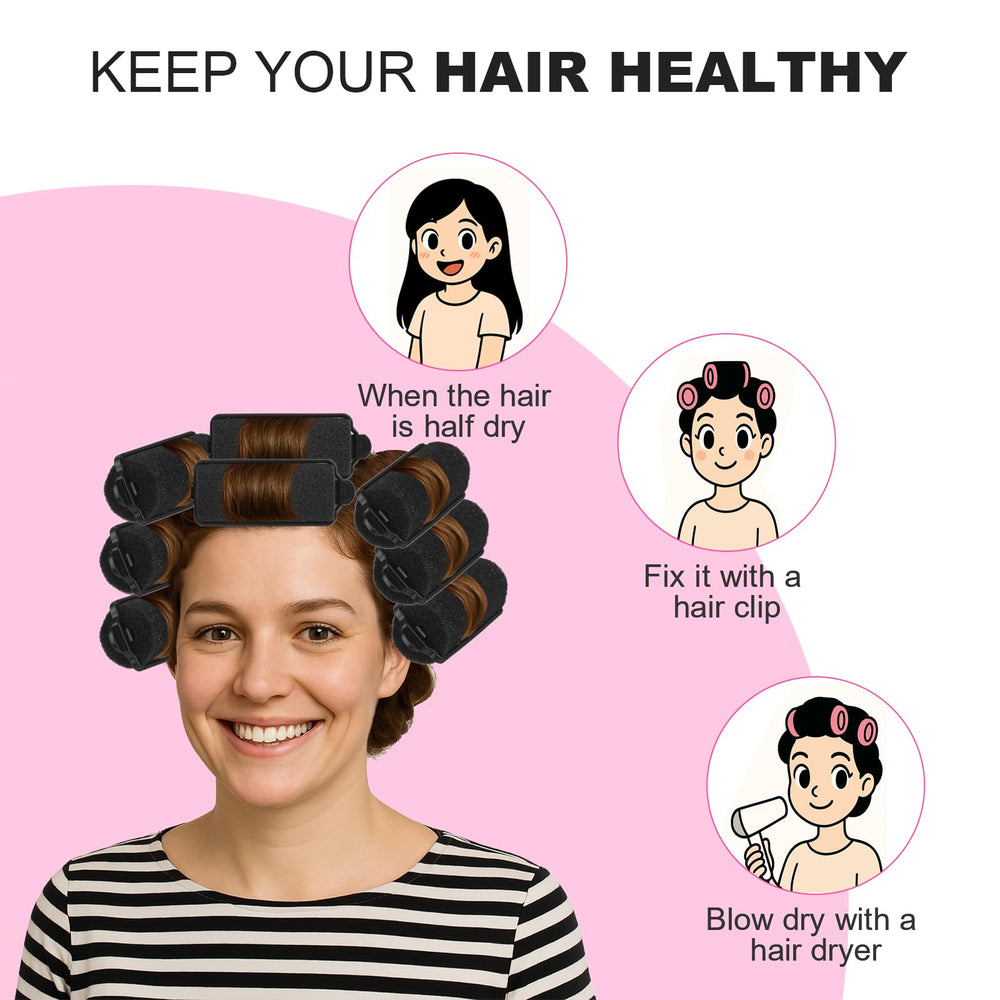 Amzpus rollers for wet or dry hair, versatile styling.